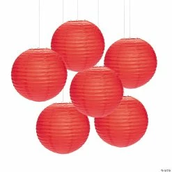 12" Solid Color Paper Lanterns - 6 Pc.