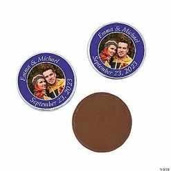 Custom Photo Coins Chocolate Candy - 68 Pc.
