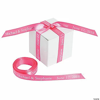 3/8" - Hot Pink Personalized Ribbon - 25 ft.