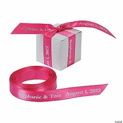 5/8" - Hot Pink Satin Personalized Ribbon - 25 ft.
