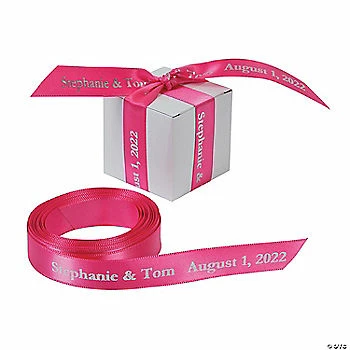 5/8" - Hot Pink Satin Personalized Ribbon - 25 ft.