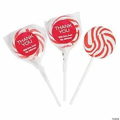 Personalized Thank You Swirl Lollipops - Red