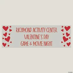 Red Hearts Valentine’s Day Custom Banner - Small