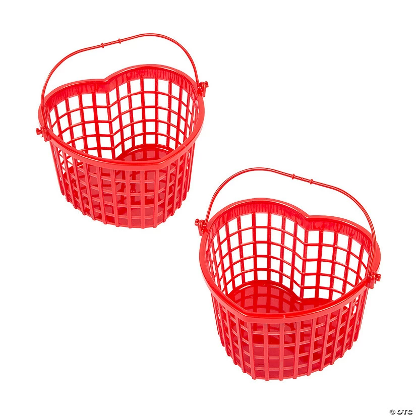 Valentine Heart-Shaped Baskets - 12 Pc. 4 Valentine Heart-Shaped Baskets - 12 Pc. - Image 2