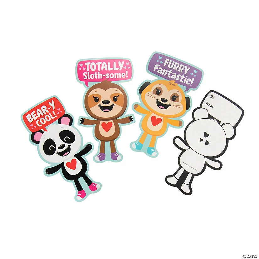 Animal Valentine's Day Cards for 12 - Image 2