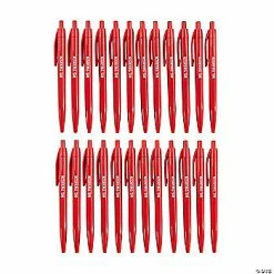 Personalized Red Retractable Pens - 24 Pc.