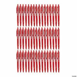Personalized Red Retractable Pens - 48 Pc.