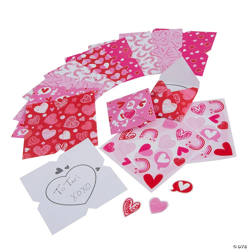 Fold and Seal Valentine's Day Note Cards - 36 Pc. - Image 2
