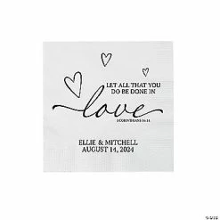 Personalized Let All That You Do Be Done In Love Paper Beverage Napkins - 50 Pc.