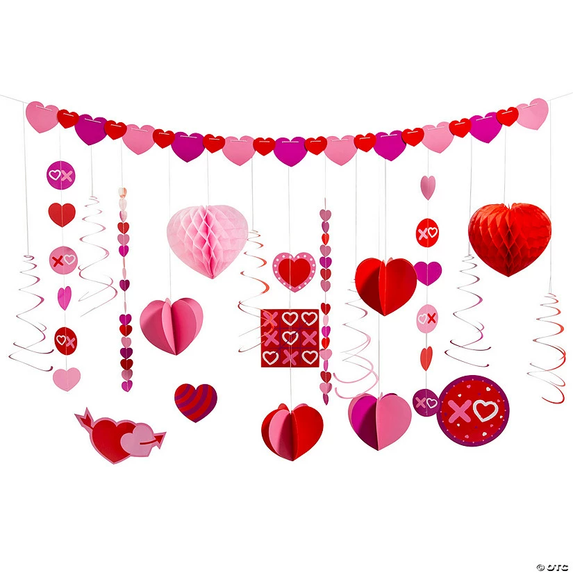Valentine’s Day Party XOXO Hearts Mega Decorating Kit - 22 Pc. - Image 2