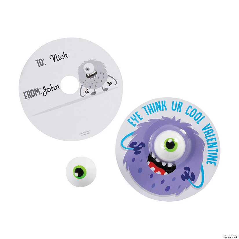 Bouncy Ball Valentine Exchanges with Card for 12 - Image 2