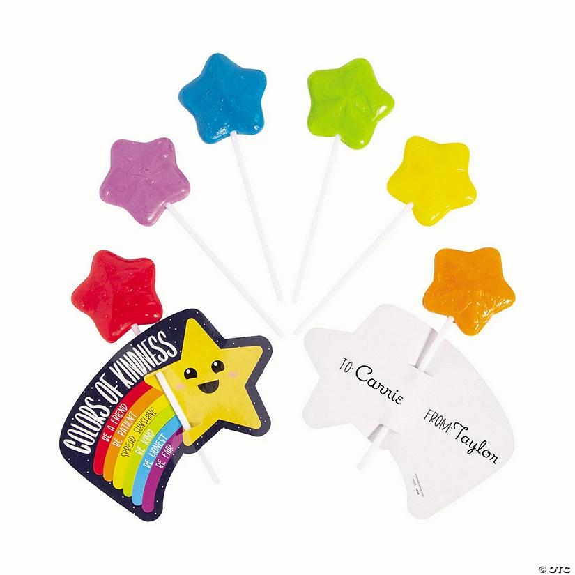 Star-Shaped Lollipop Valentine Exchanges with Kindness Card for 24 - Image 2