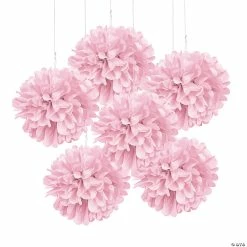 Hanging Tissue Paper Pom-Pom Decorations - 6 Pc.