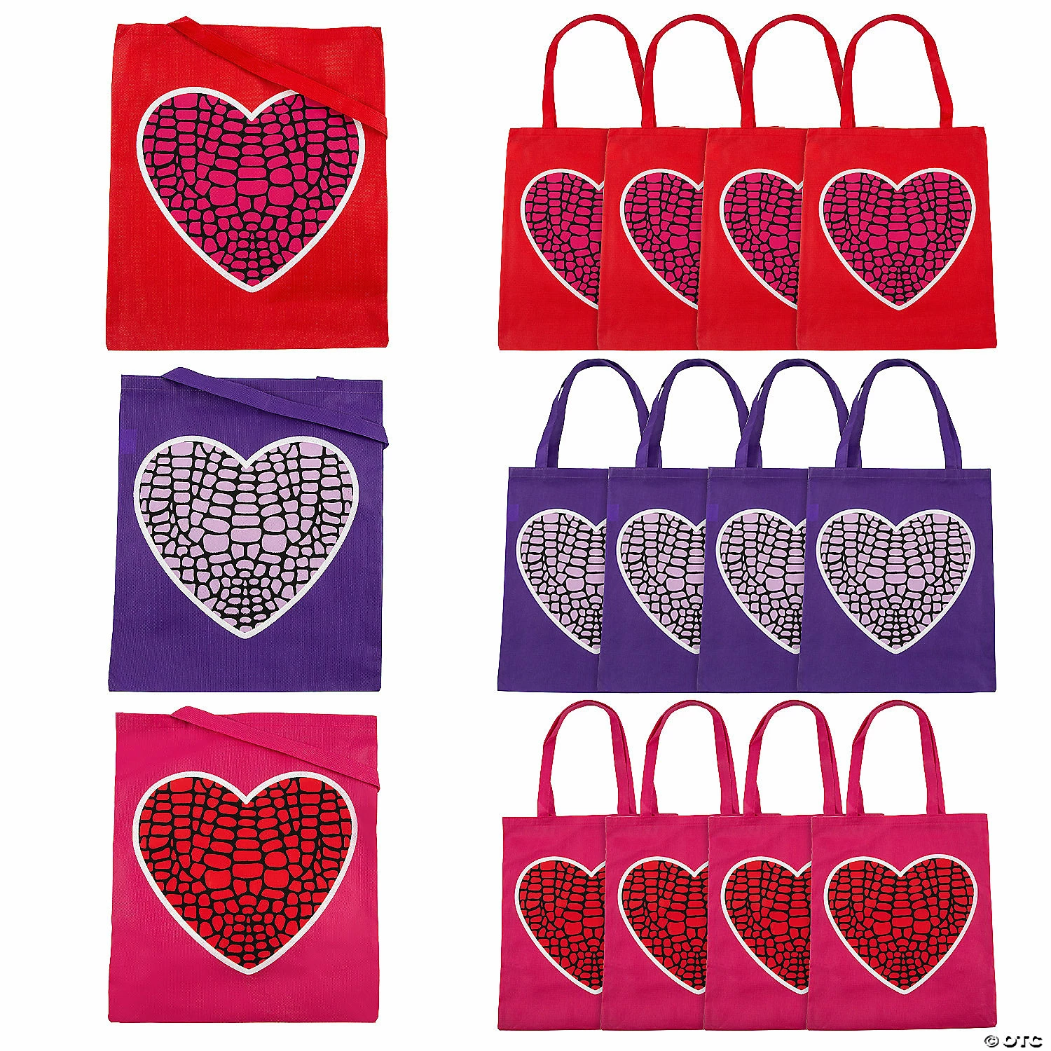 15" x 17" Large Valentine Snake Print Nonwoven Tote Bags - 12 Pc.