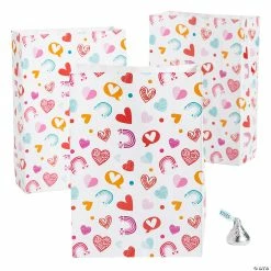 3 1/4" x 4" Small Valentine’s Day Paper Sack Treat Bags - 24 Pc.