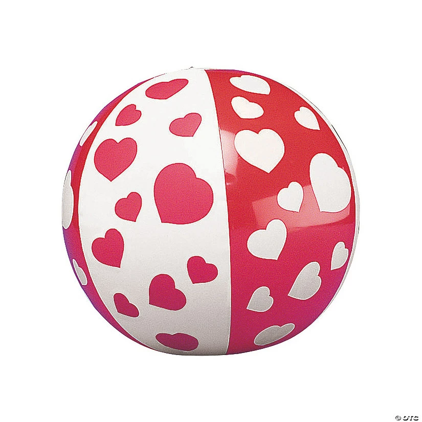 Inflatable 5" Heart Mini Beach Balls - 12 Pc. - Image 2