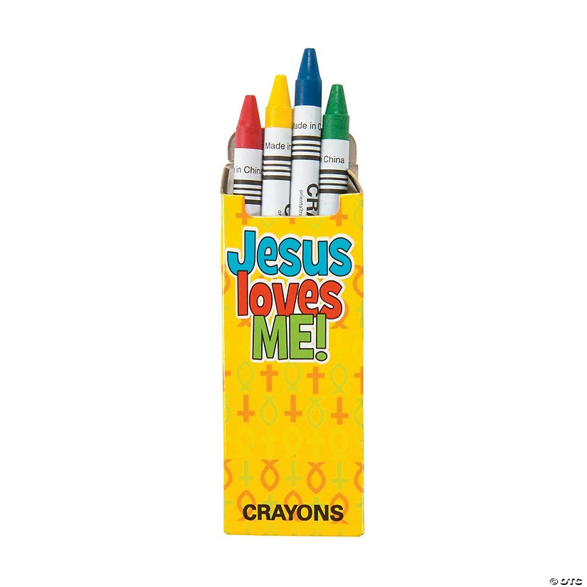 4-Color Religious Crayons - 48 Boxes