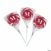 Personalized Red Monogram Swirl Lollipops - 24 Pc.