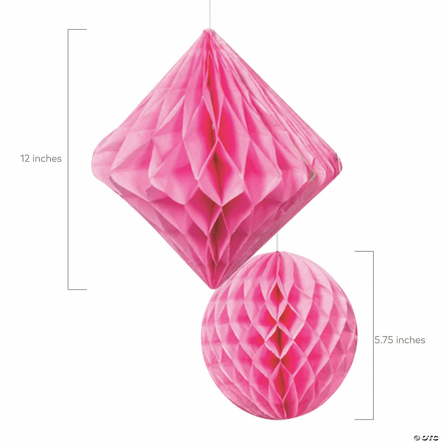 Hanging Paper Honeycomb Decoration Assortment - 12 Pc. - Image 2