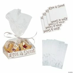5" x 3" x 11 1/2" Cellophane Bags with Love Is Sweet Base Insert - 12 Pc.
