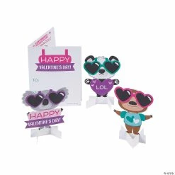 Animal Paper Dolls with Valentine's Day Card for 24