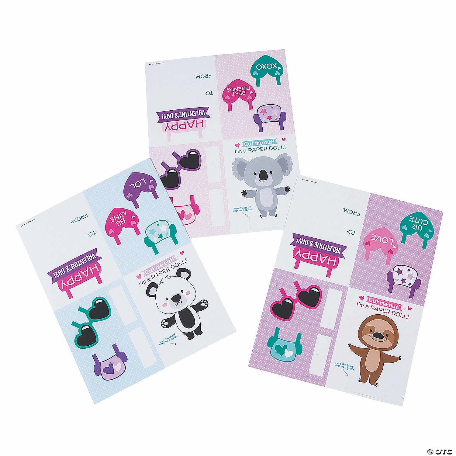 Animal Paper Dolls with Valentine's Day Card for 24 - Image 2