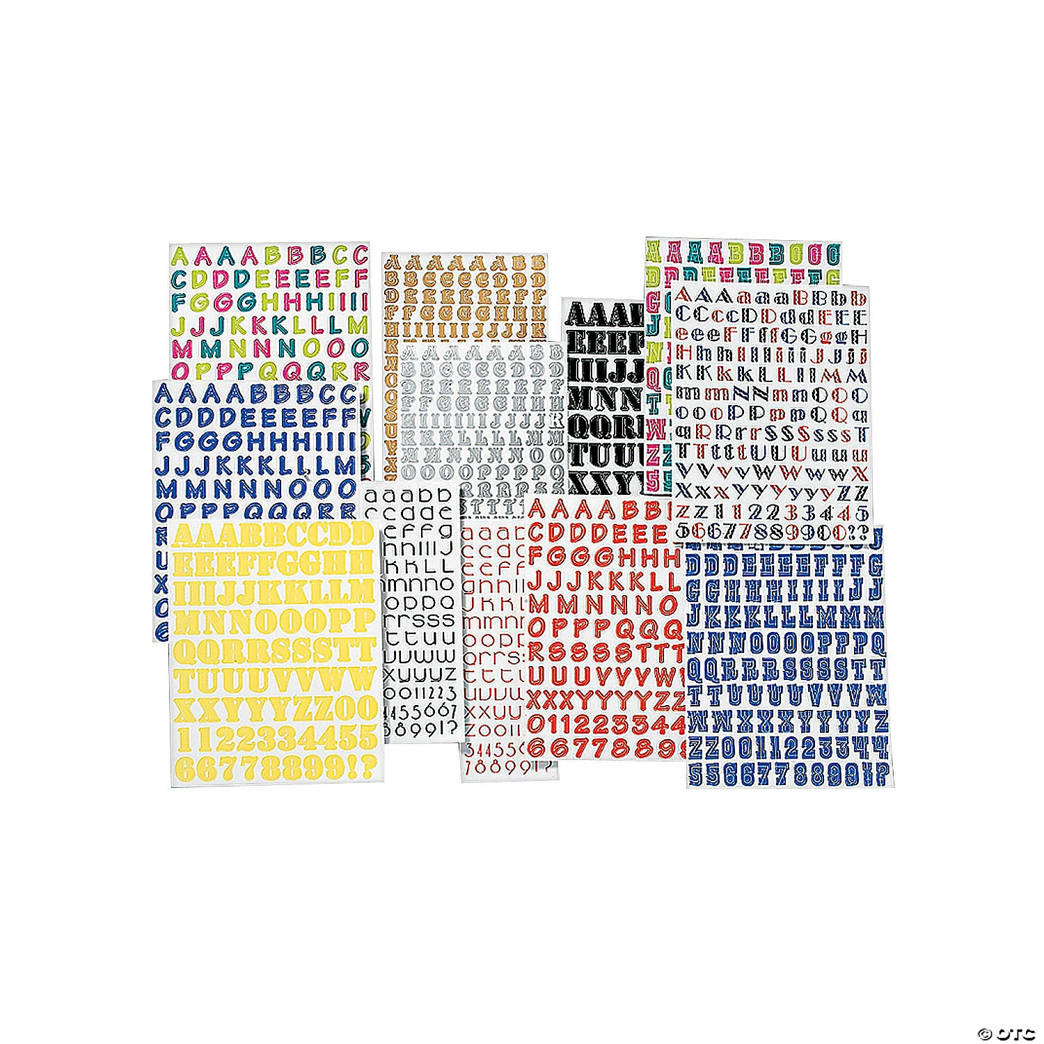 Basic Alphabet Sticker Pack - 12 Sheets