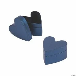 Blue Heart-Shaped Favor Boxes - 12 Pc.