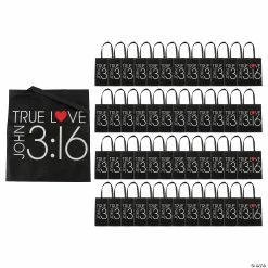 Bulk 15" x 17" Large John 3:16 Nonwoven Tote Bags - 48 Pc.