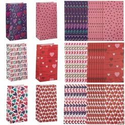 Bulk 5 1/4" x 10" Valentine's Day Treat Bag Assortment - 144 Pc.