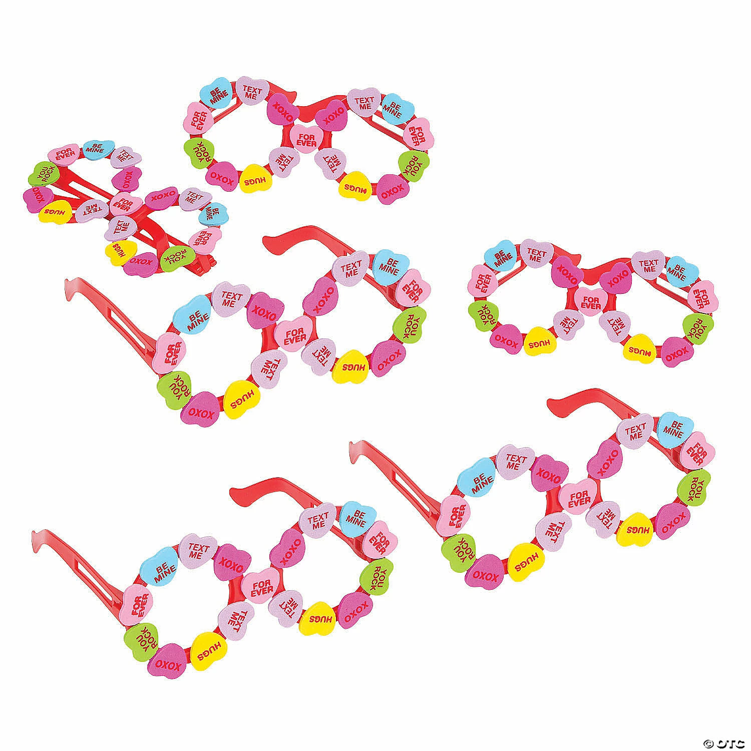 Bulk Conversation Heart Glasses - 48 Pc.