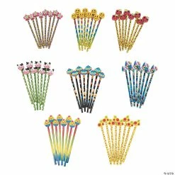 Bulk Pencils with Assorted Pencil Top Erasers - 72 Pc.