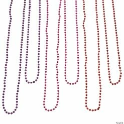Bulk Red, Purple & Fuchsia Bead Necklace Assortment - 144 Pc.