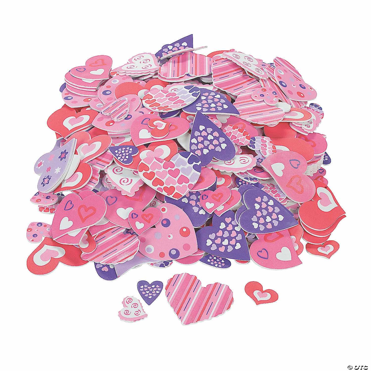 Bulk Valentine Heart Self-Adhesive Shapes - 500 Pc.