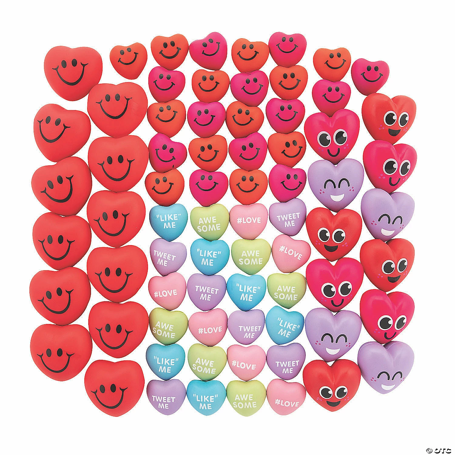 Bulk Valentine Stress Toy Assortment - 72 Pc.