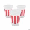 Carnival Red & White Stripe Plastic Cups - 50 Pc.