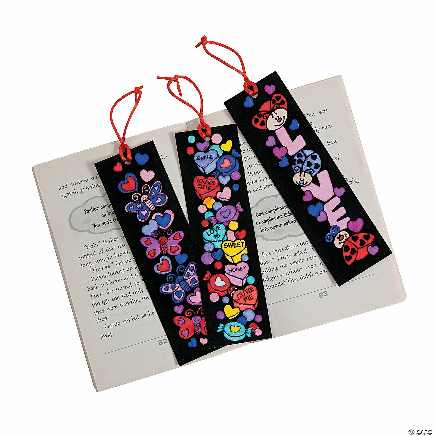 Color Your Own Fuzzy Valentine Bookmarks - 12 Pc. - Image 2