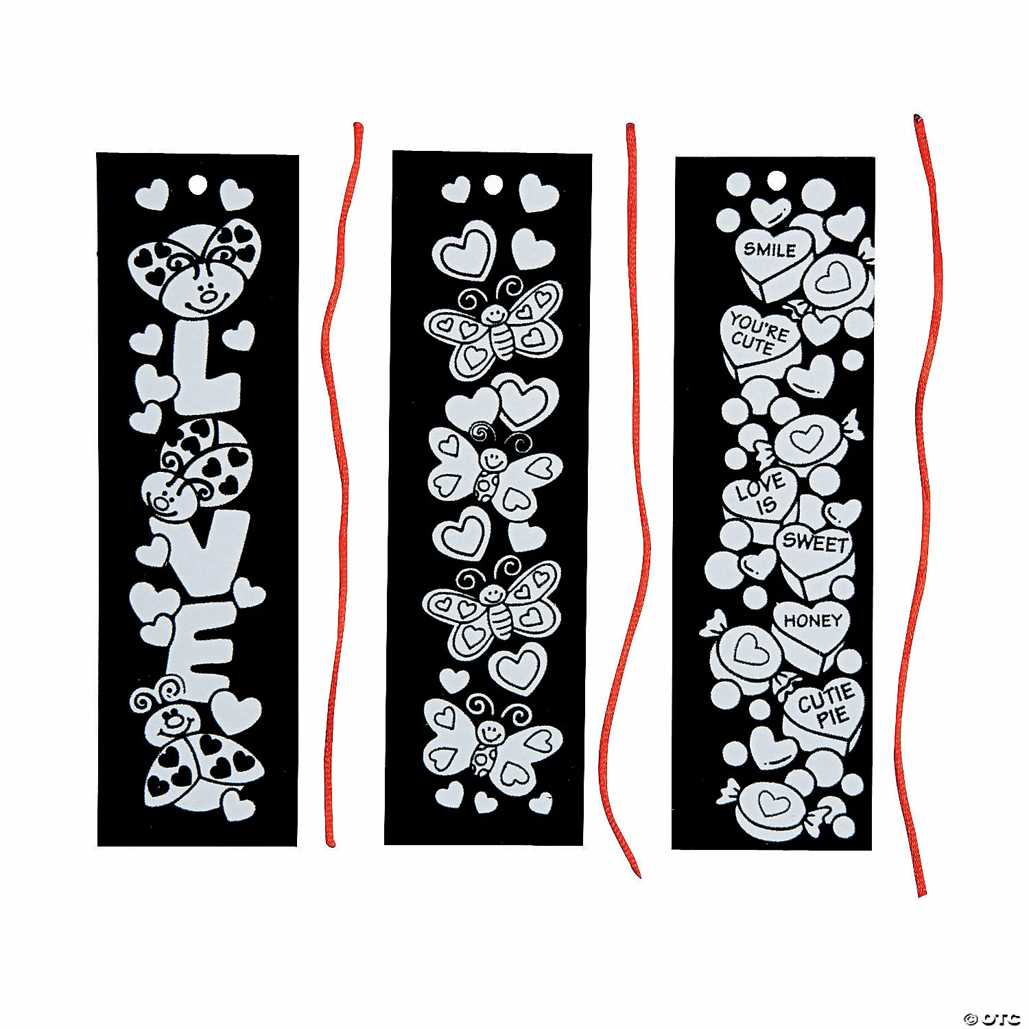 Color Your Own Fuzzy Valentine Bookmarks - 12 Pc.