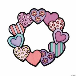 Color Your Own Fuzzy Valentine Wreaths - 12 Pc.