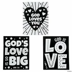 Color Your Own God’s Love Fuzzy Posters - 24 Pc.