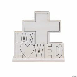 Color Your Own I Am Loved Tabletop Signs - Makes 12