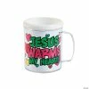 Color Your Own Jesus Warms the Heart Plastic Mugs - 12 Pc.