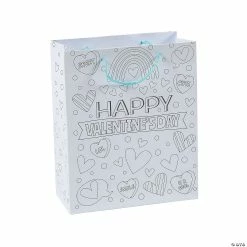 Color Your Own Medium Valentine’s Day Bags - 12 Pc.