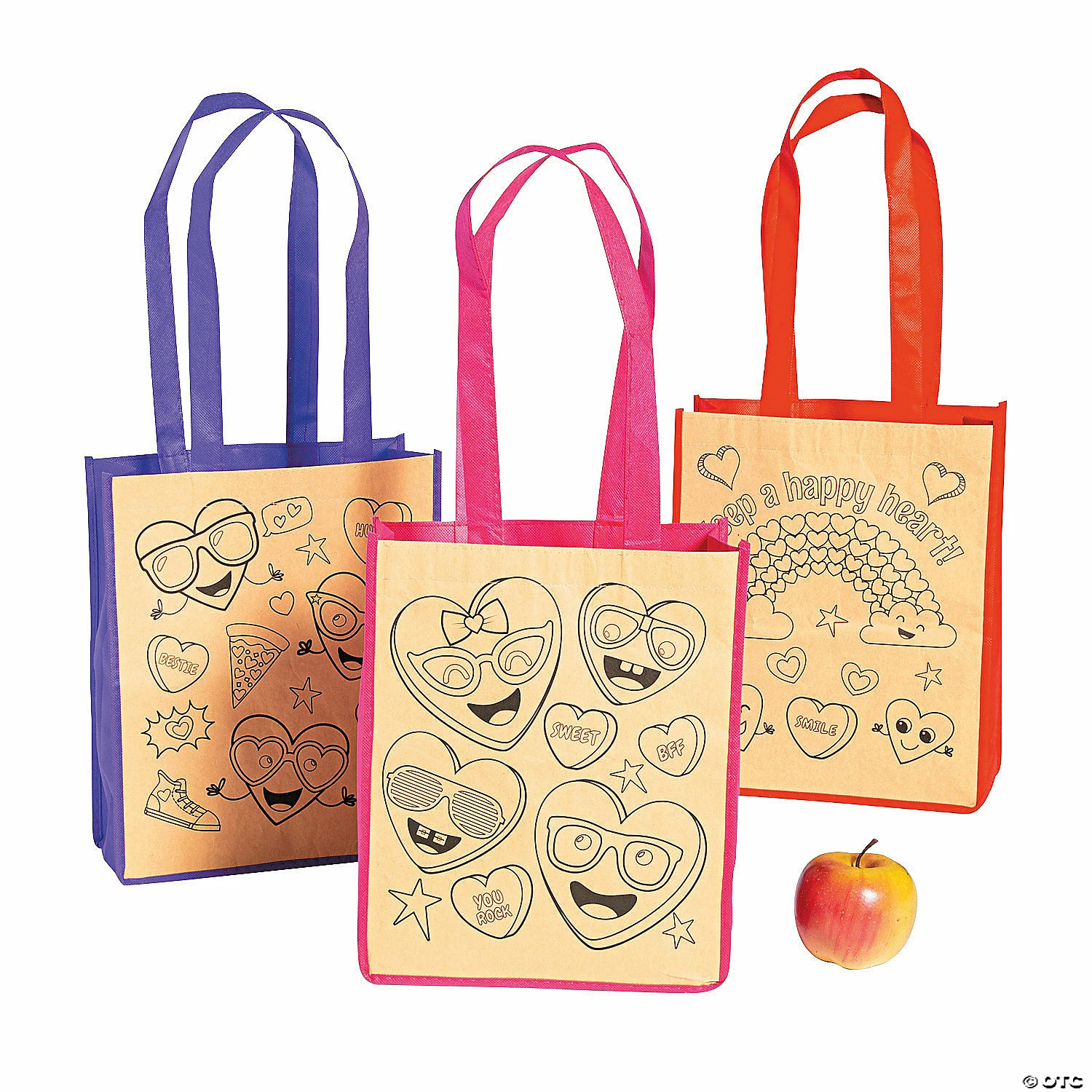 Color Your Own Medium Valentine Tote Bags - 12 Pc.