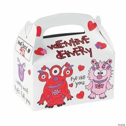 Color Your Own Monster Valentine Boxes - 12 Pc.