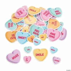Conversation Heart Self-Adhesive Shapes - 72 Pc.