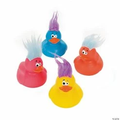 Crazy Hair Rubber Ducks - 12 Pc.