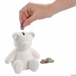 DIY Ceramic Teddy Bear Banks - 12 Pc.
