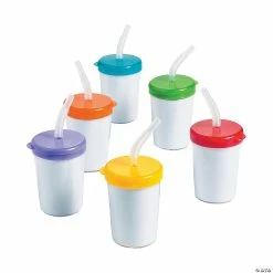 DIY Cups with Lids & Straws - 12 Pc.