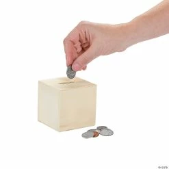 DIY Unfinished Wood Block Bank - 12 Pc.